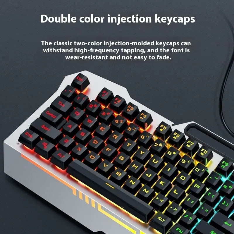 Mechanical gaming keyboard, mouse, and headset bundle in metal packaging box