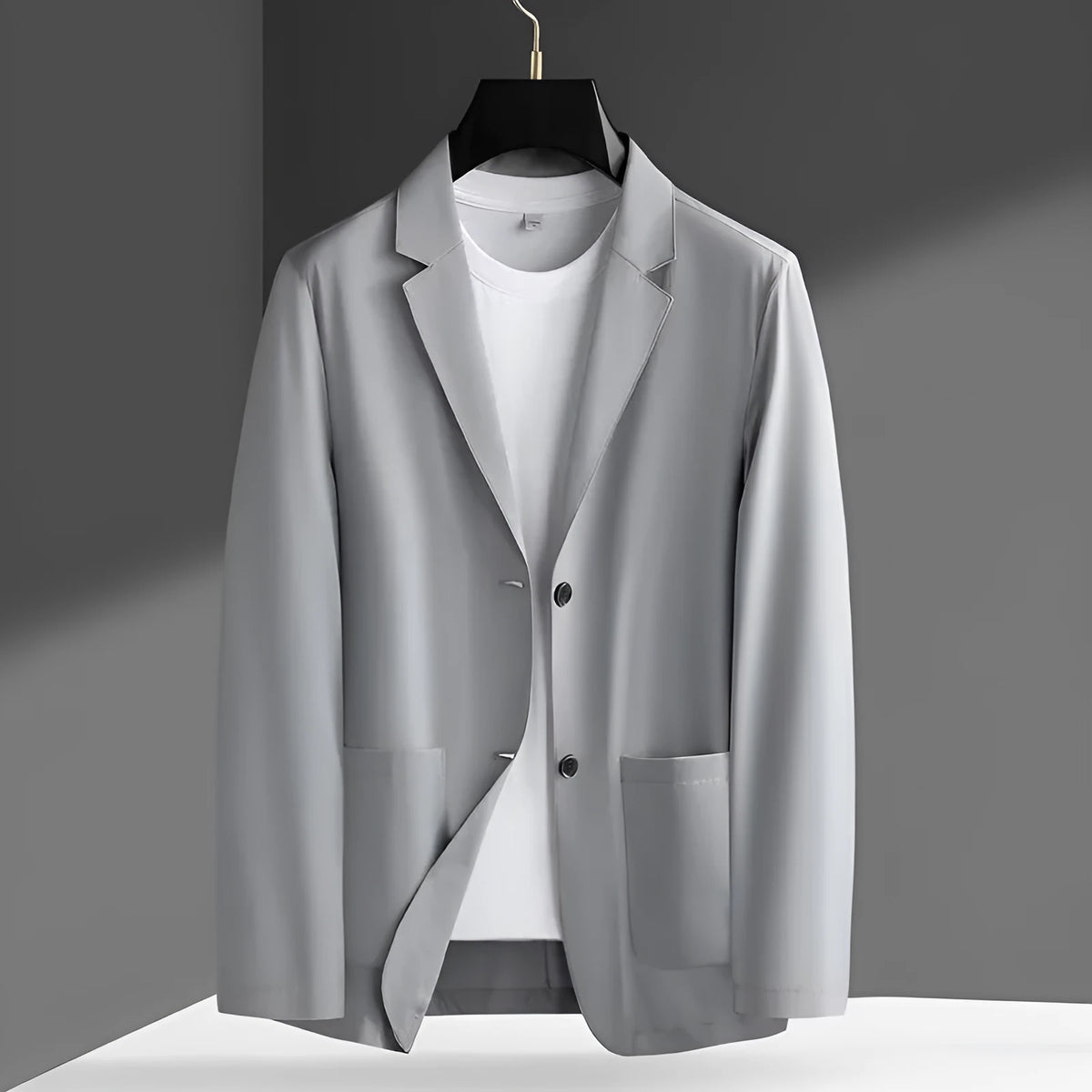 Men's single-breasted corduroy blazer in khaki, grey, white, black, blue, green, or brown, sizes M to 4XL.