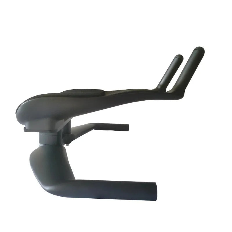 Black carbon fibre TT handlebar showing 10 degree angle option with 31.8mm clamp area visible