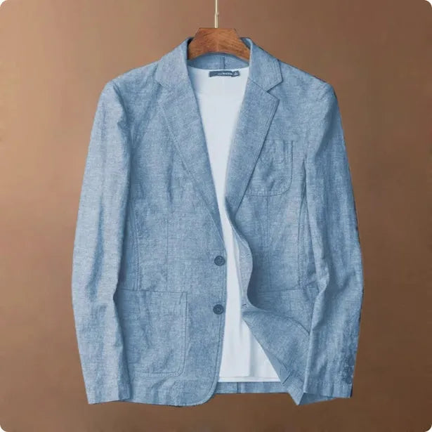 Men's linen suit thin coat in solid colour, available in white black light blue dark blue and linen, sizes S to 3XL