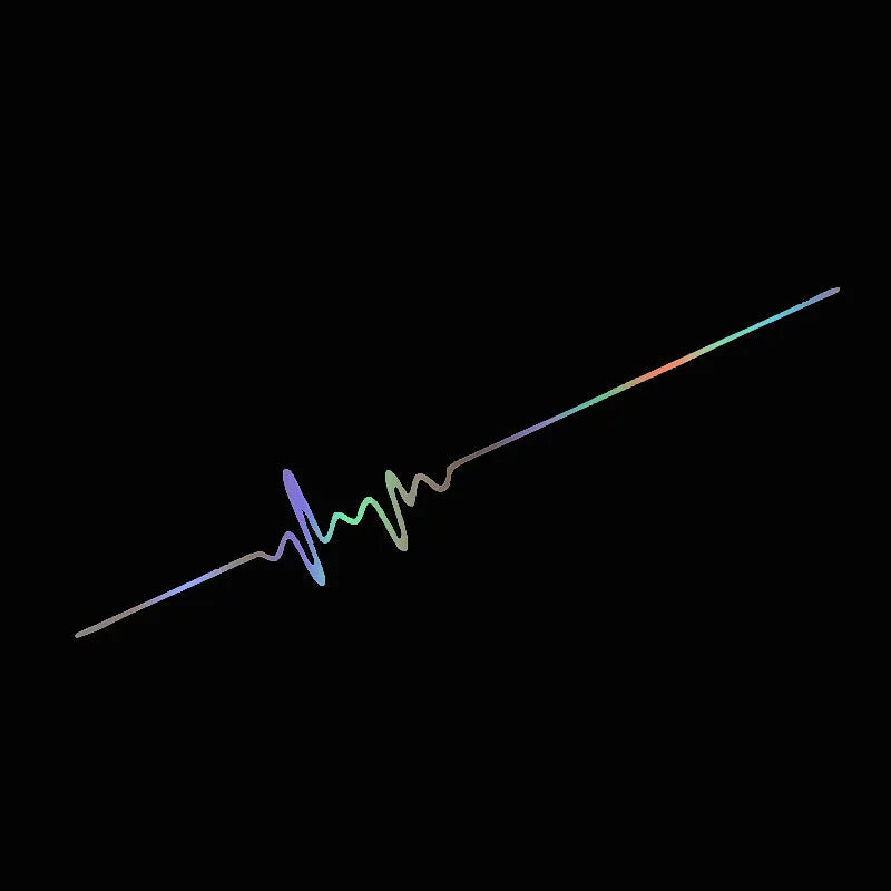 Car ECG creative heartbeat decorative bumper sticker in colour gradient design