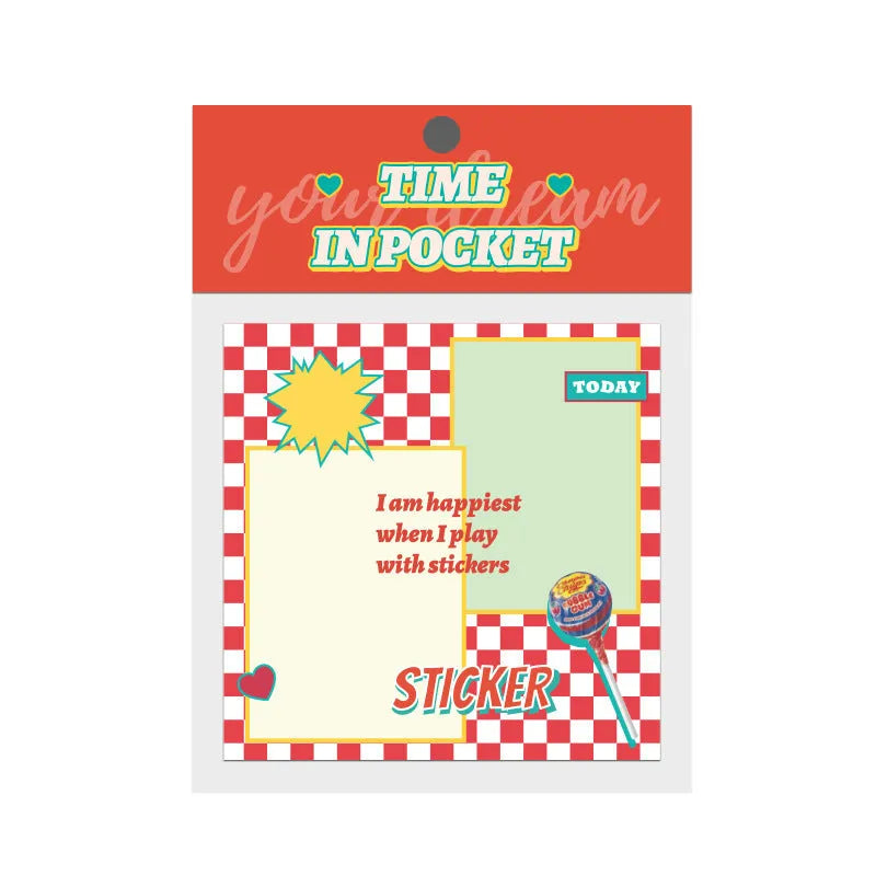 Rectangular tear-off note paper pad with 90 writing paper sheets and eight Korean style cover designs