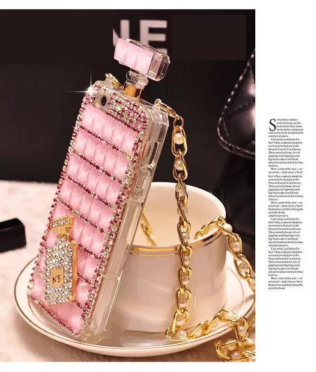 Handcrafted TPU rhinestone bling phone case in black white decorative protective cover for iPhone Samsung