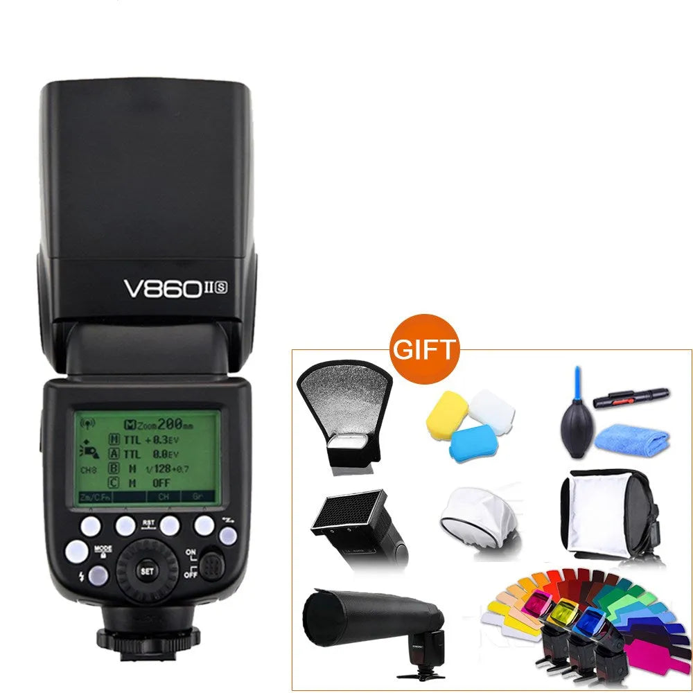 V860II second-generation professional flash, black, model 685S, with E-TTL II and manual modes
