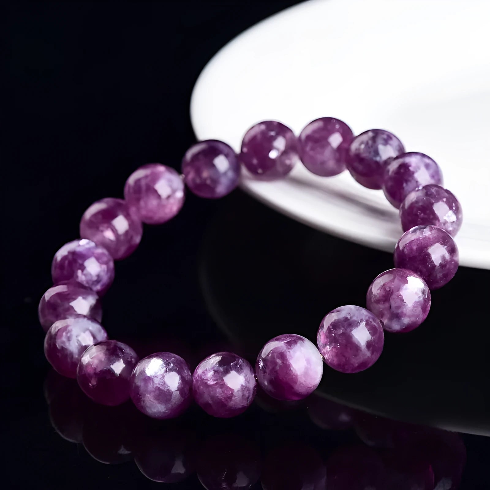 Grandmother crystal bracelet with geometric faceted beads in Korean style showing multiple colour options