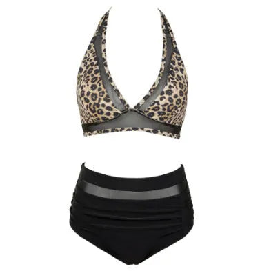 Women's black bikini swimsuit set with briefs bottom on a mannequin