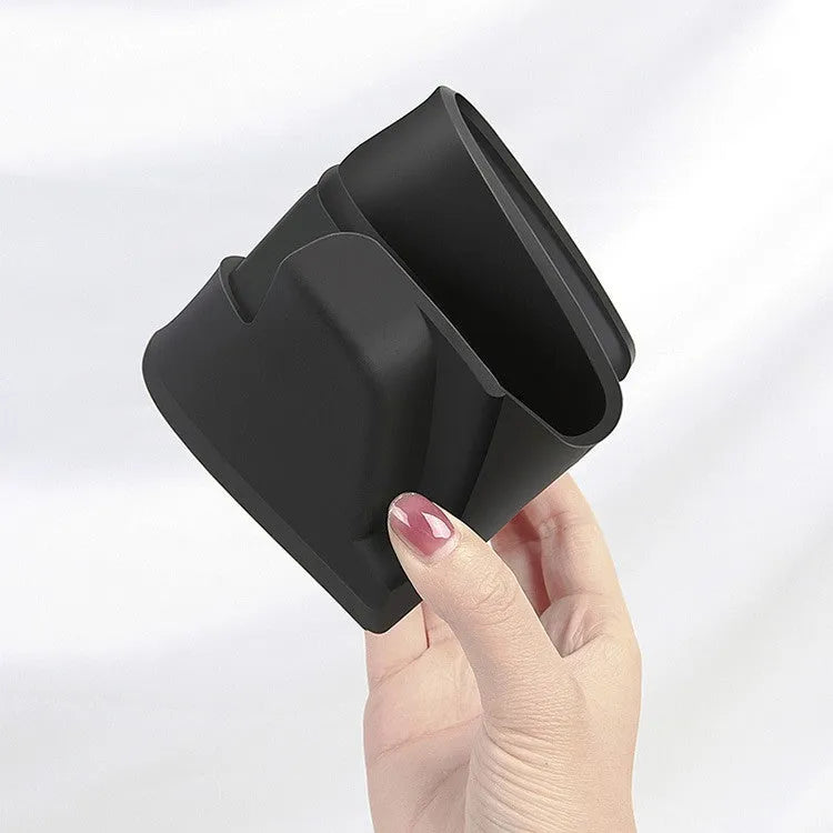 Black silicone Tesla Model 3 and Model Y central armrest glasses case for interior organisation