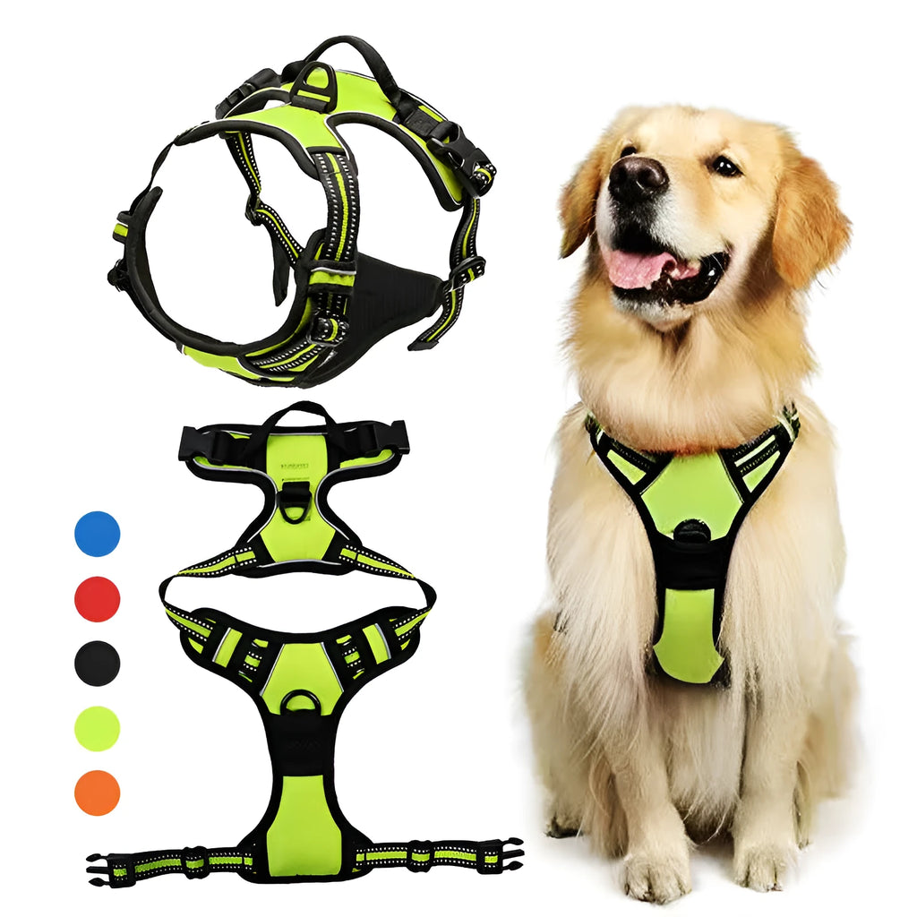 Nylon dog rope chest and back lead in ten colours with 1.5 m round rope option and sizes S M L XL