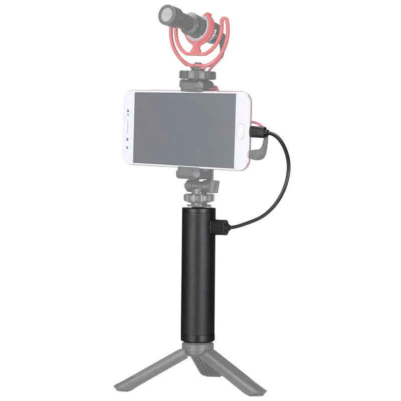 Black aluminium alloy portable charging handle power bank with 6800mAh capacity