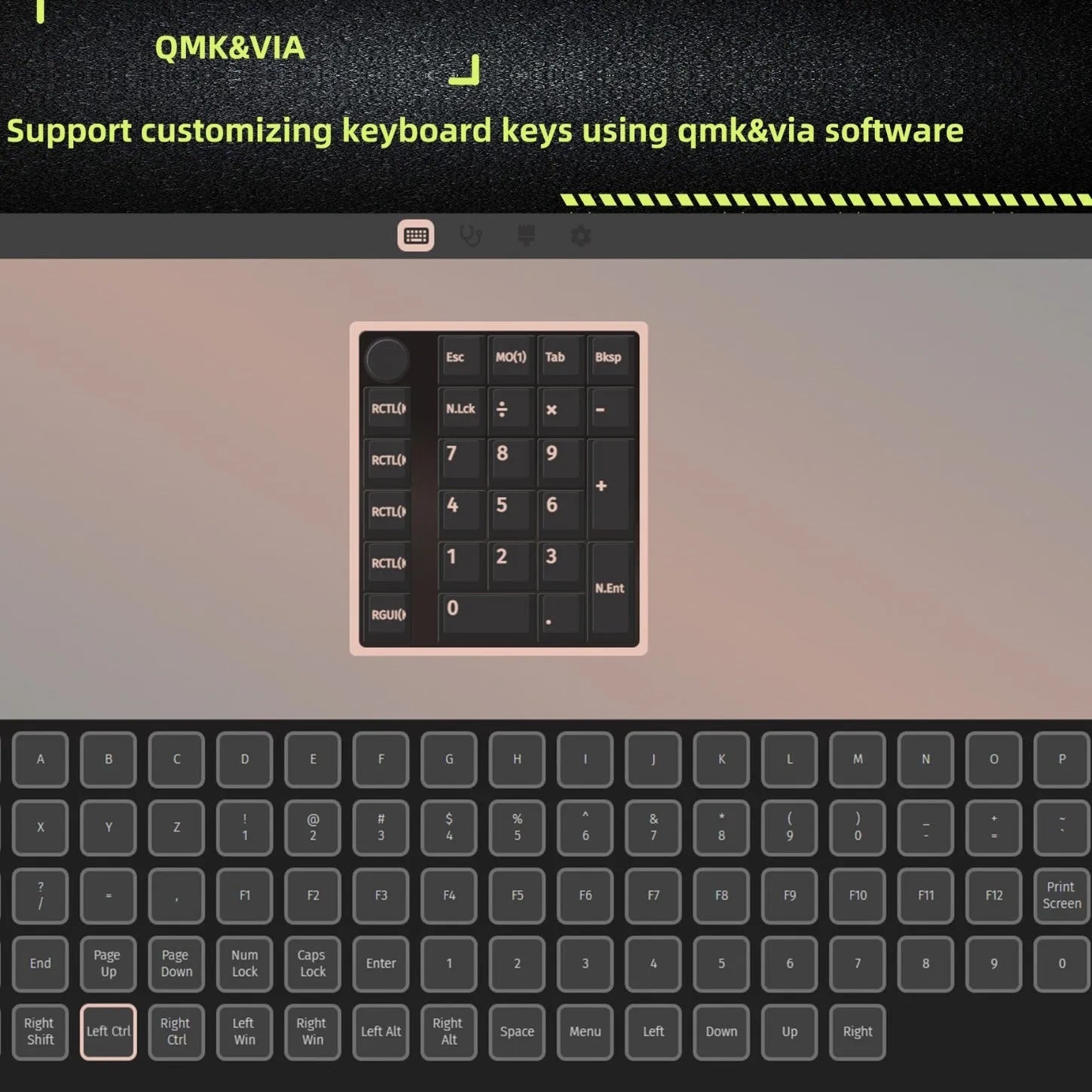 Wireless mechanical numeric keyboard in black and white colour options with Bluetooth connectivity