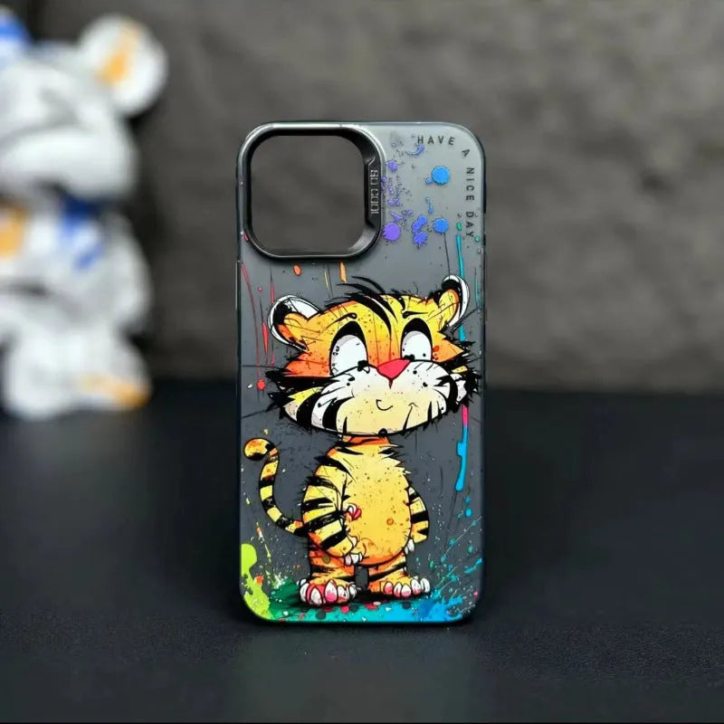 Drop-resistant phone case in TPU and PC for iPhone with anti-fingerprint finish, shown in Astronaut design.
