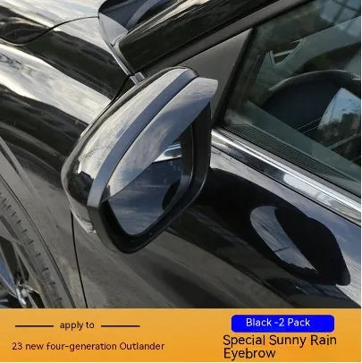 23 New Outlander window deflector 6-piece set in Black Warrior style installed on vehicle