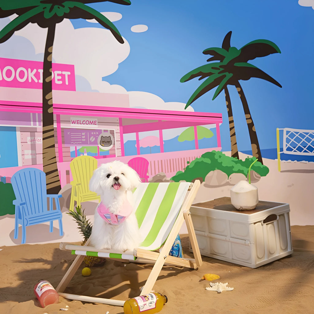 Pink purple knitted vest for a small dog or cat on a mannequin.