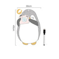Penguin design refrigerator message board with magnetic backing measuring 45cm by 30cm