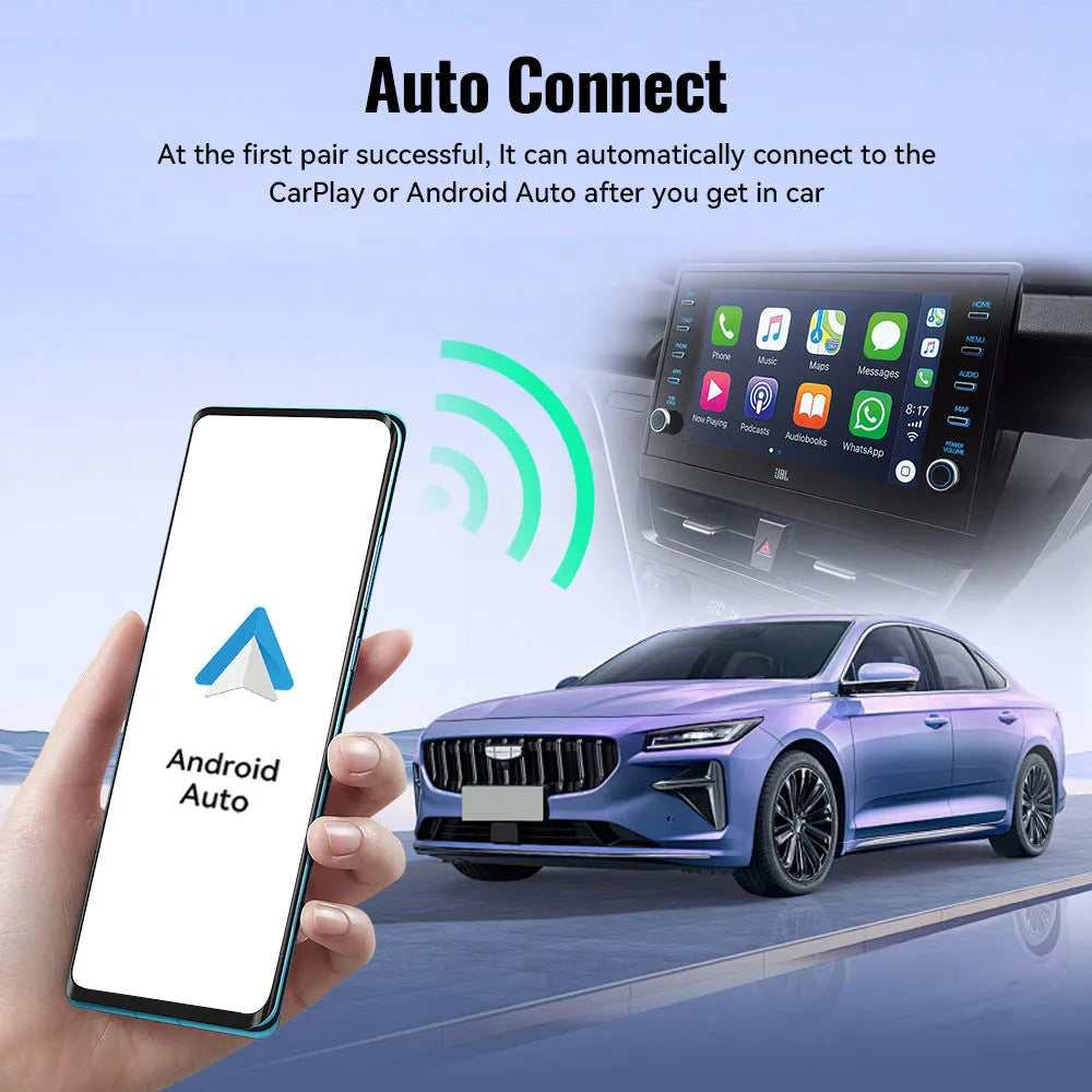 Mini black CarPlay USB interface for wireless vehicle connectivity