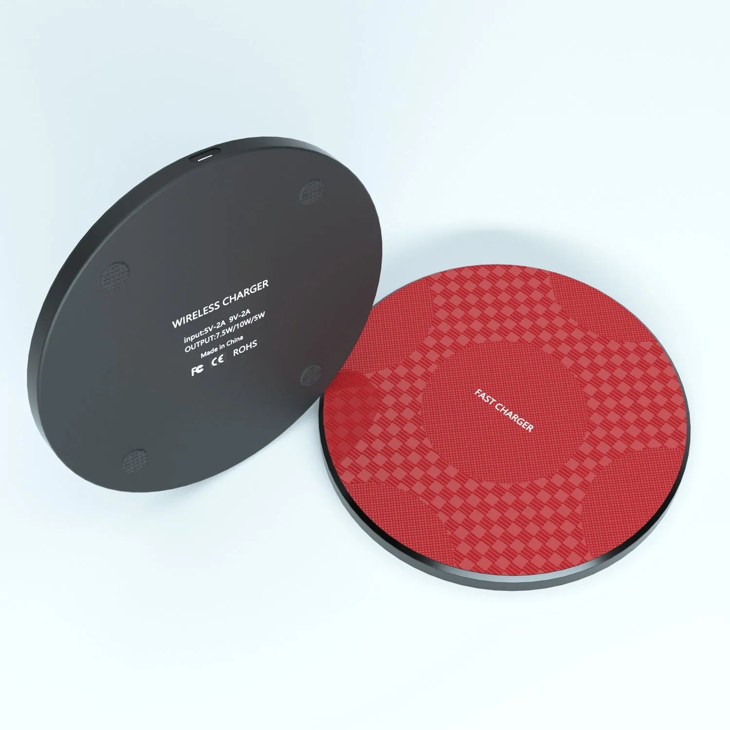 Y9 round wireless charger 23W fast charge ABS plastic black desktop charging pad