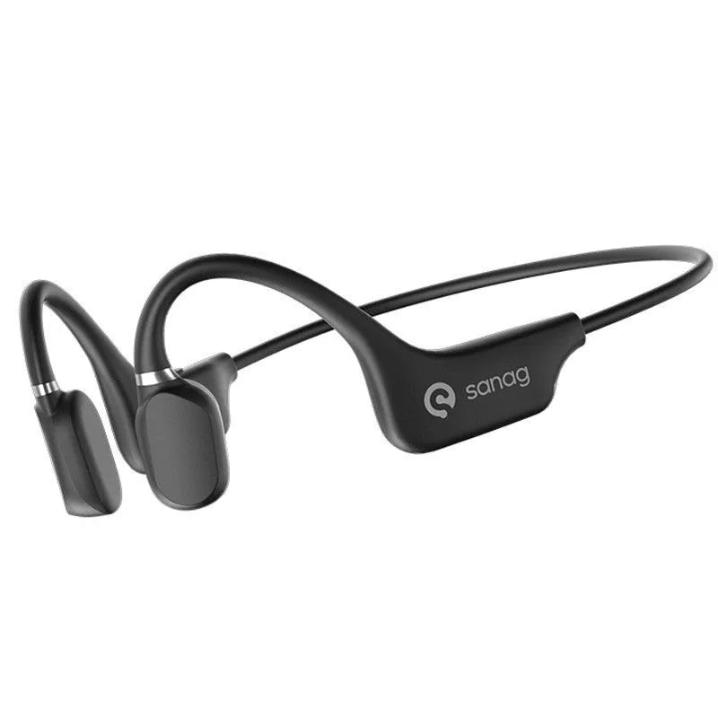 Bone conduction Bluetooth sports headset in hanging neck wireless design on a person running