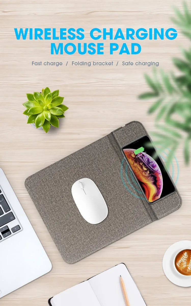 Foldable cloth wireless charging phone holder with 10W fast charging capability