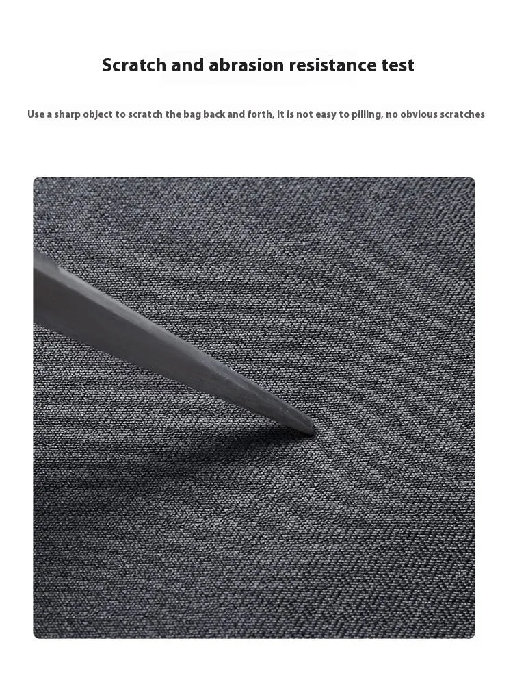 Men's 14-inch laptop sleeve in dark gray Oxford fabric with shoulder strap