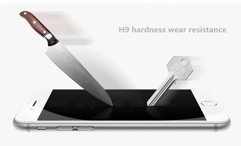 Tempered glass screen protector with 9H hardness rating for smartphone display protection