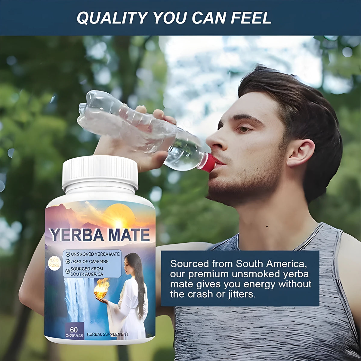 Bottle containing 60 vitamin capsules dietary supplement for normal temperature storage