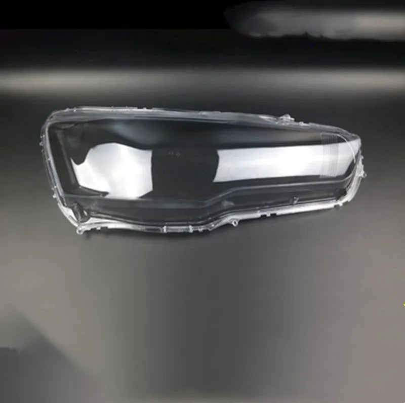 Transparent plastic headlight housing cover showing 50x30x20mm dimensions