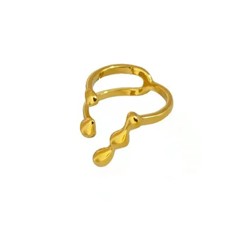 Brass opening ring with spherical design in gold or silver colour for women