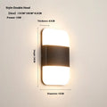 Waterproof LED wall lamp with aluminum shell, 15W warm light, 220x80x75mm, for balcony and stair outdoor lighting
