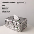 Ceramic luxury-style tissue box in matte coconut milk white or silver electroplated finish.