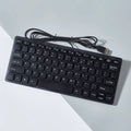 USB wired mini noiseless keyboard in black white pink or blue colours with compact design