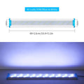 Ultra-thin PVC aquarium LED light unit in blue and white on an aquarium rim.