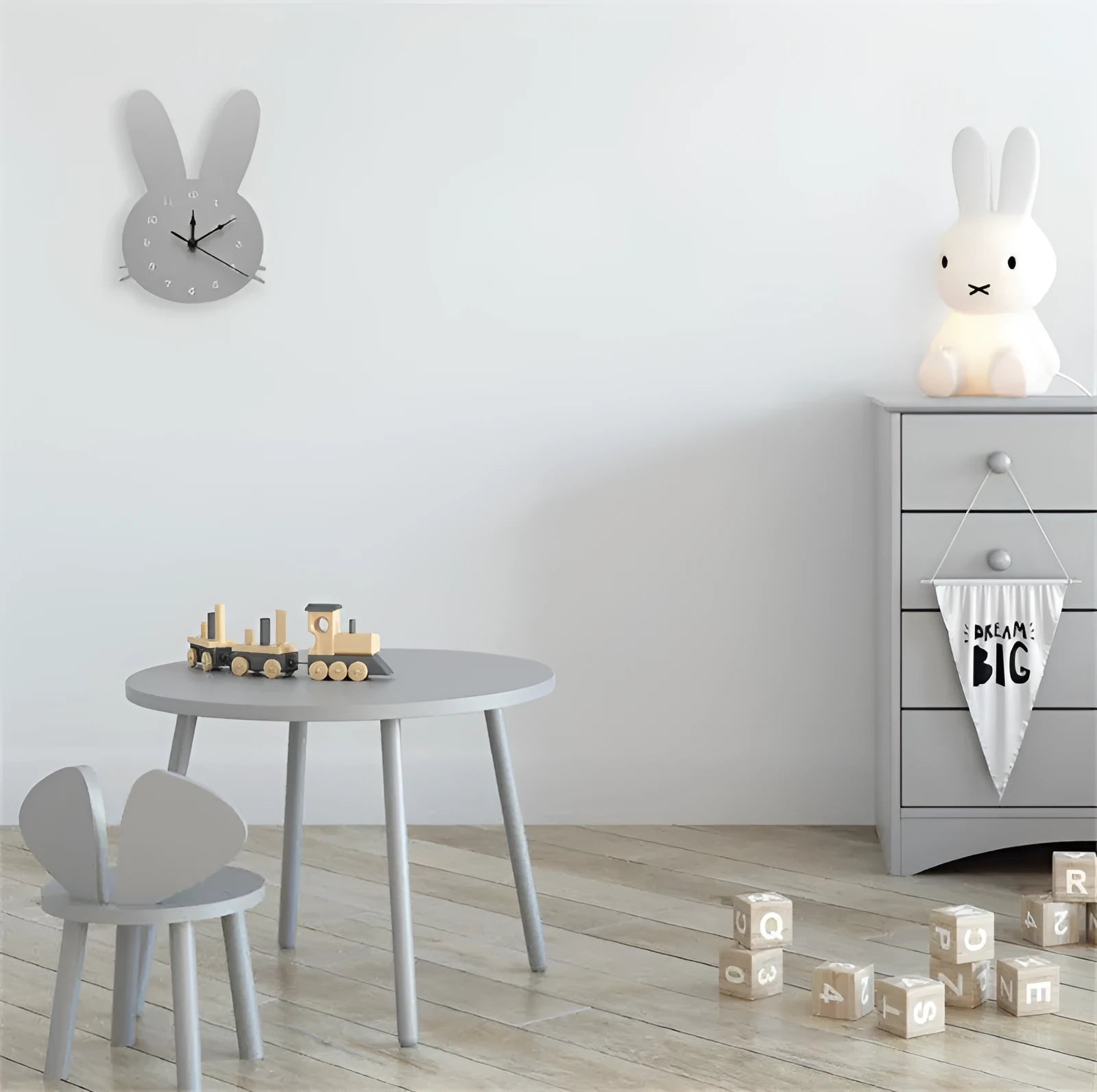Wooden cartoon character wall clock with battery movement in colourful design