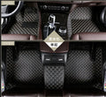 Set of double-layer PVC coil car foot mats in black beige colour for special vehicles