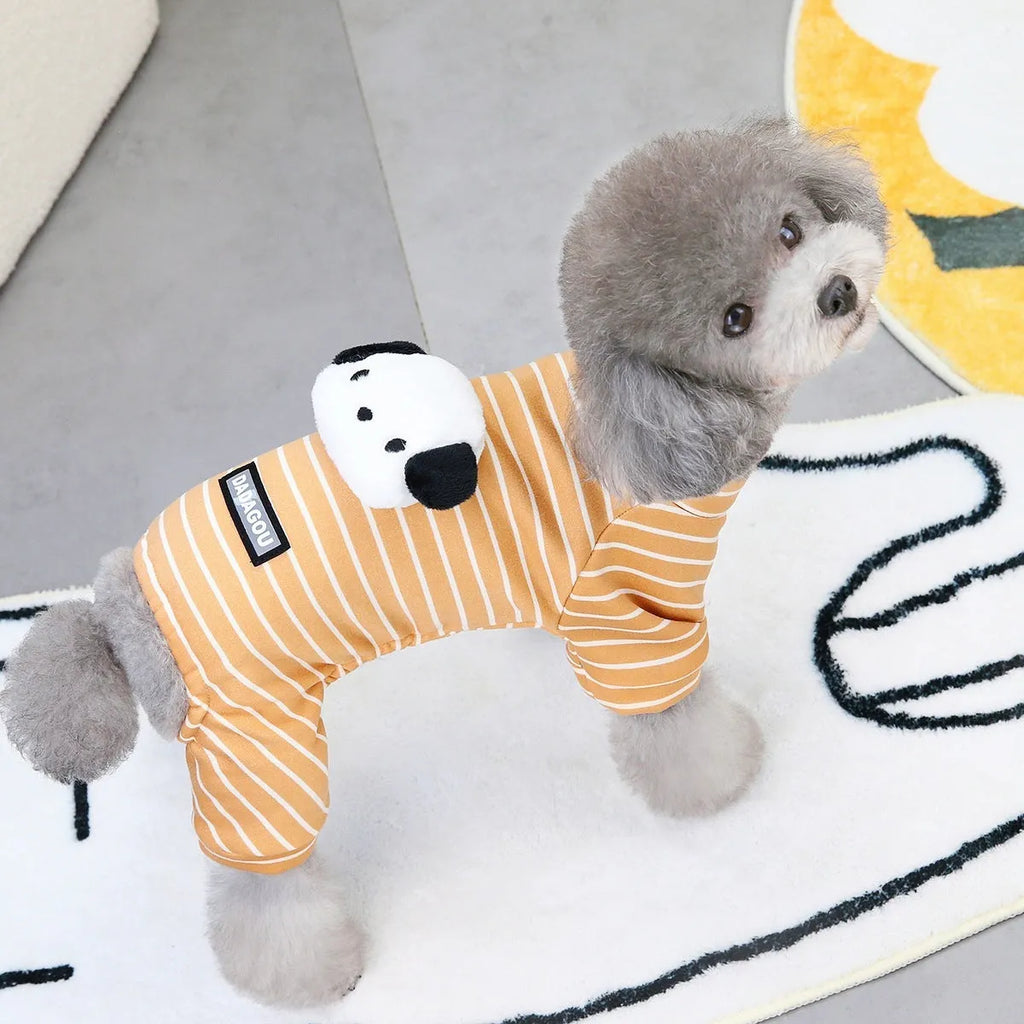 Pet two-leg polyester dog sweater in orange, casual style, available in sizes S to XXL