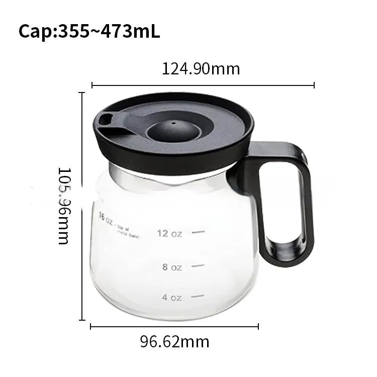 Transparent borosilicate glass coffee maker with silicone cover showing modern simple design