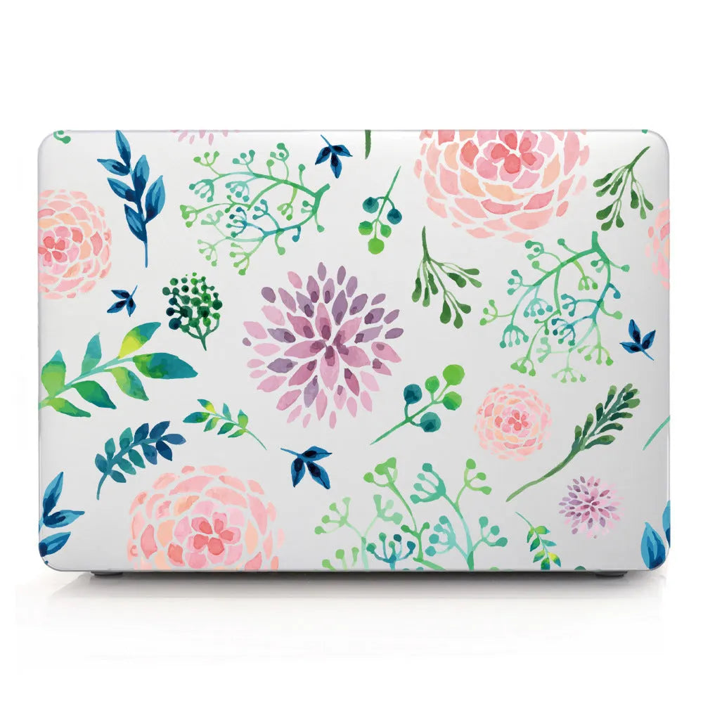 Plastic laptop protective shell with floral pattern for MacBook models 11air, 12retina, or 13pro.