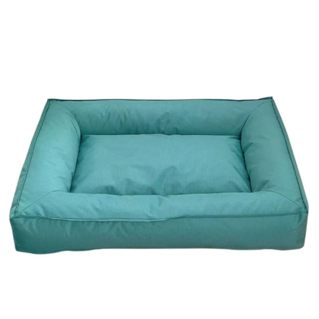 Orthopedic dog bed in waterproof Oxford cloth, full surround support, blue dark green or grey, sizes M to XXL