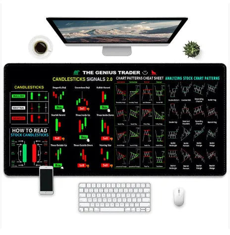 Game-themed rubber mouse pad with non-slip base shown in various sizes and print designs.