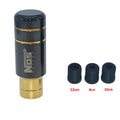 Roasted blue aluminium alloy car gear shift head with three rubber sleeves for installation