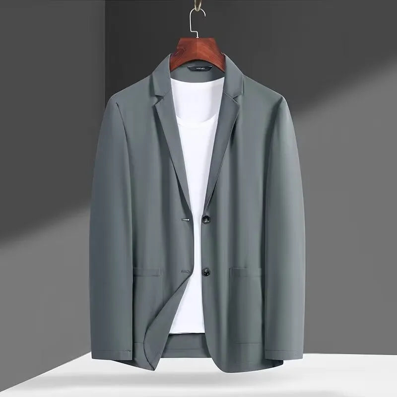 Men's single-breasted corduroy blazer in khaki, grey, white, black, blue, green, or brown, sizes M to 4XL.
