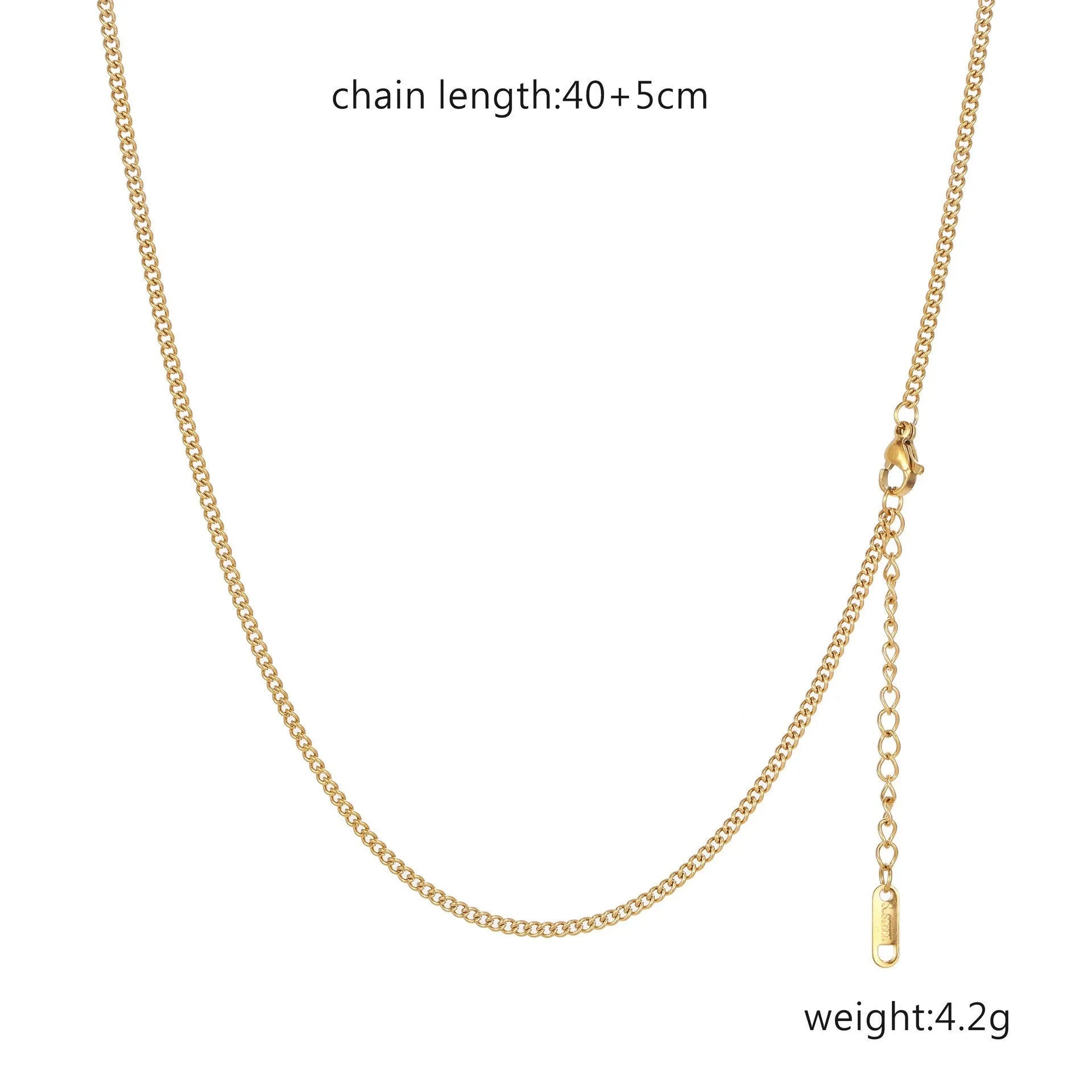 Gold hollow pendant necklace for women with O-link chain and round element, stainless steel with 18k electroplating