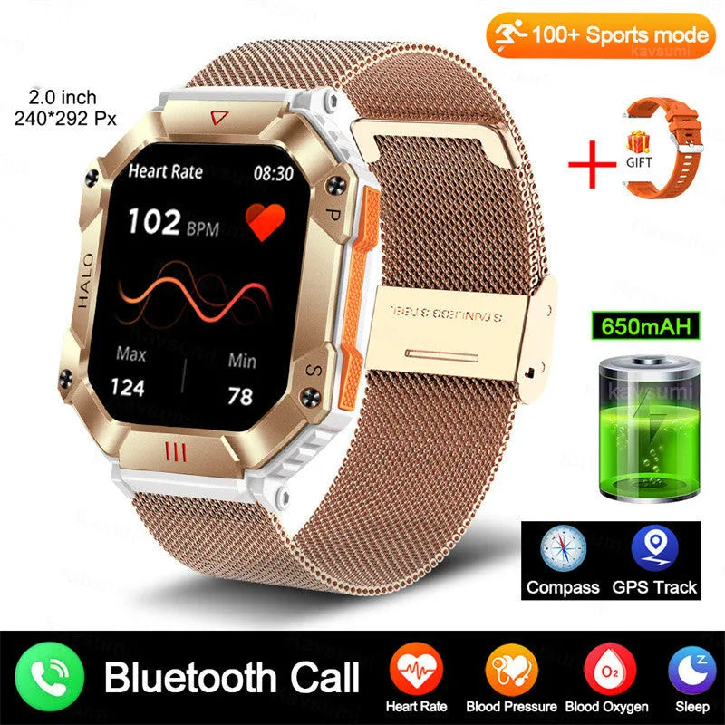 Android GPS smart watch for women's fitness with various strap options including black, gold, and leather styles
