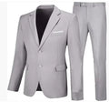 Viscose Slim Fit Wedding Dinner Suit Jacket and Trousers Set for Men, Black Navy Blue Wine Red Light Gray White, Asian Sizes M to 5XL with Sized- Up Advice for European and American Buyers, Two-Piece Coat and Trousers Formal Wear