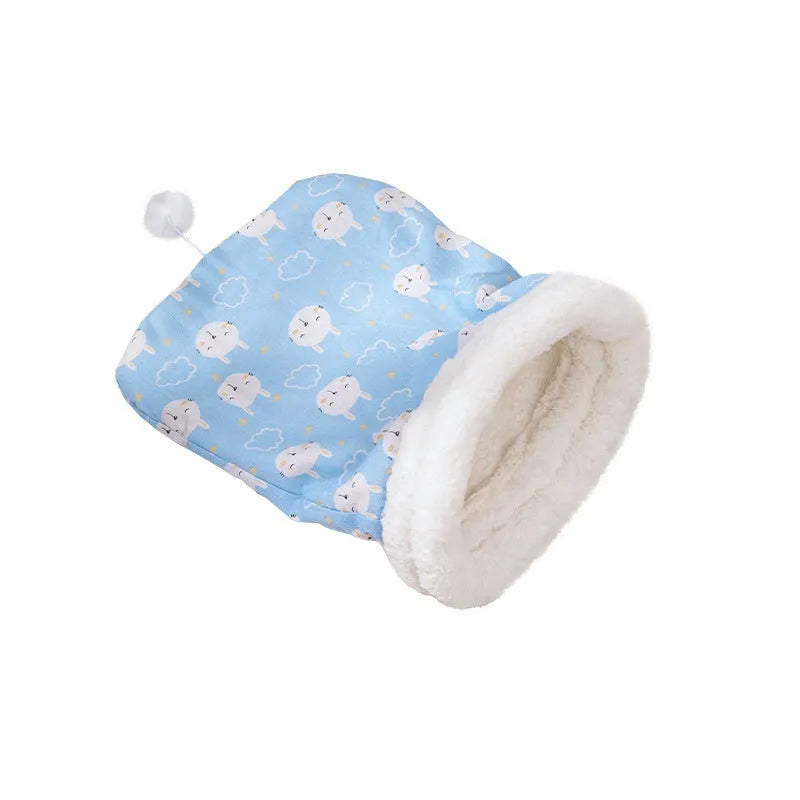 Cat sleeping bag nest pet bed 50×40cm in PP cotton with pink, blue, or striped designs