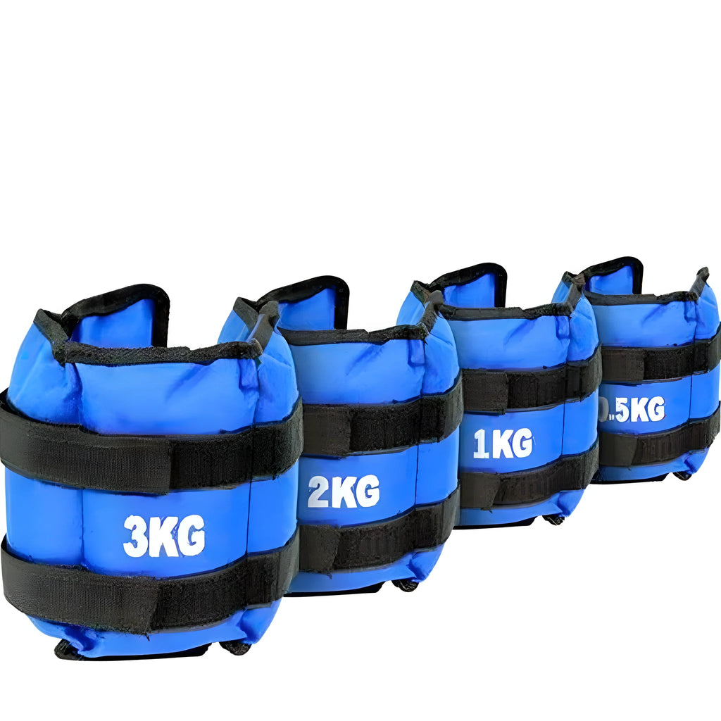 A pair of Oxford cloth legging sandbags for track and field running weight training