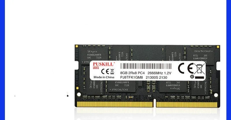 A single DDR4 SO-DIMM memory module for laptops, showing the 260-pin gold connector.