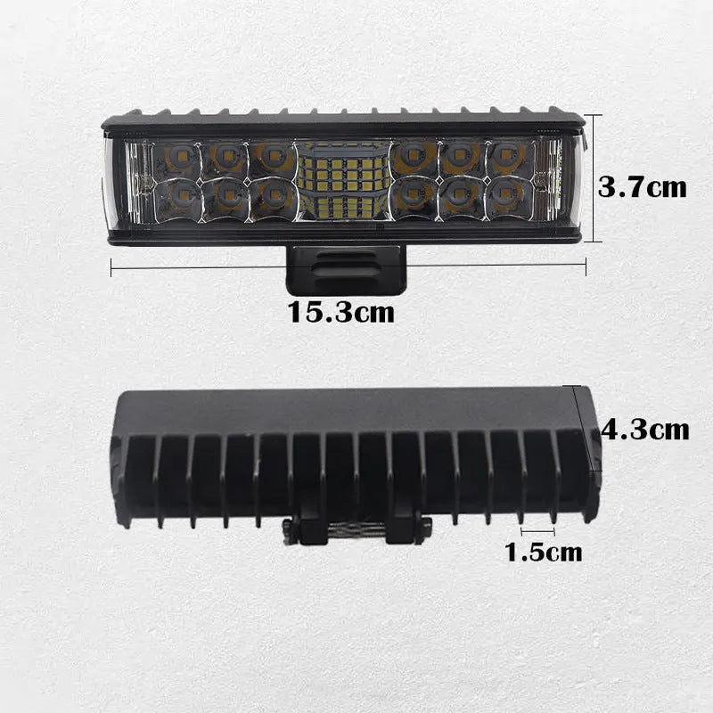 Black 7-inch 60W LED strip work light in straight line shape with aluminium shell