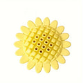 Yellow rubber sunflower dog toy durable chew for puppies teething and playing