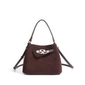 Cortical women's spliced casual crossbody bag in genuine leather with suede finish, vertical square shape