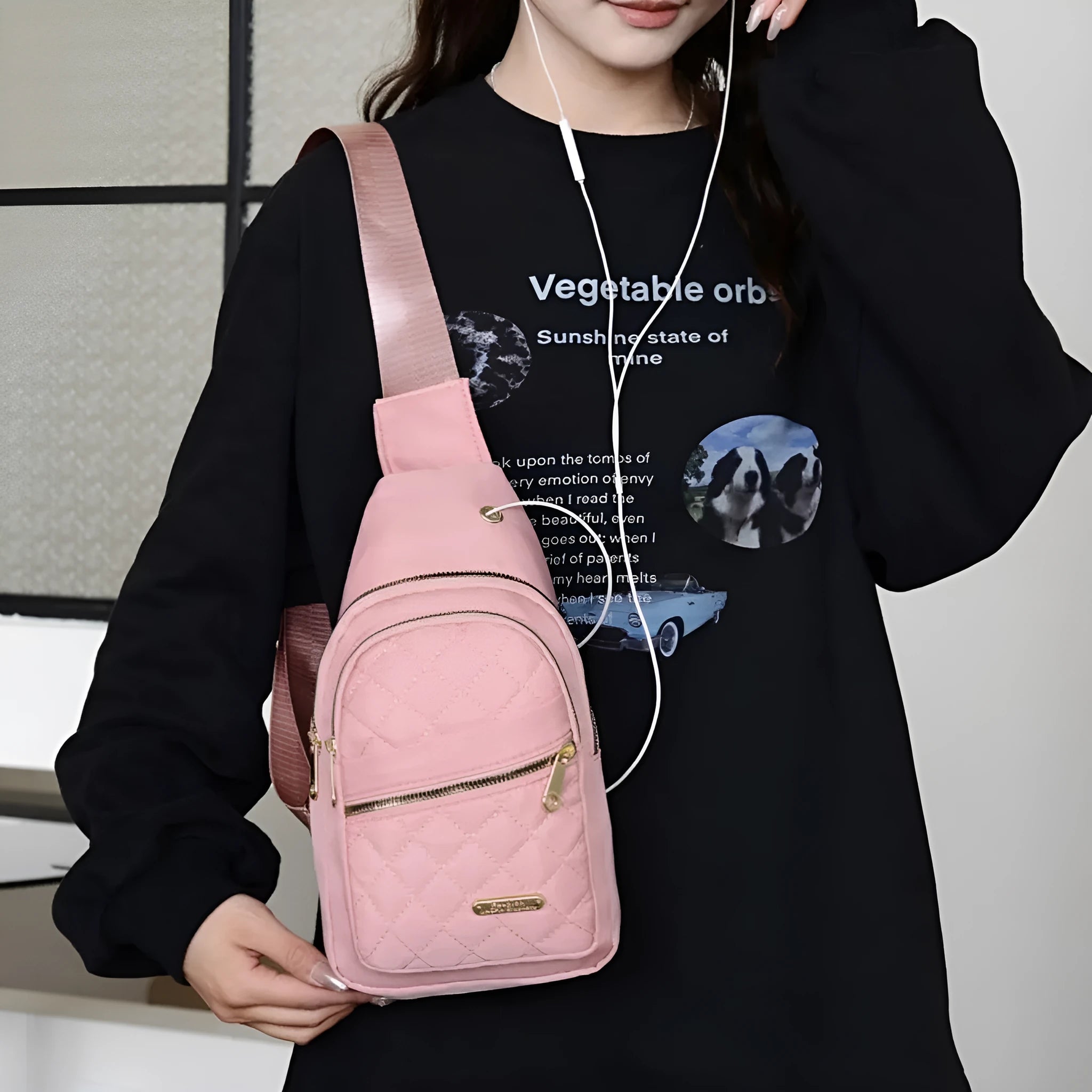 Men's crossbody sports chest bag in Oxford cloth available in multiple colours.